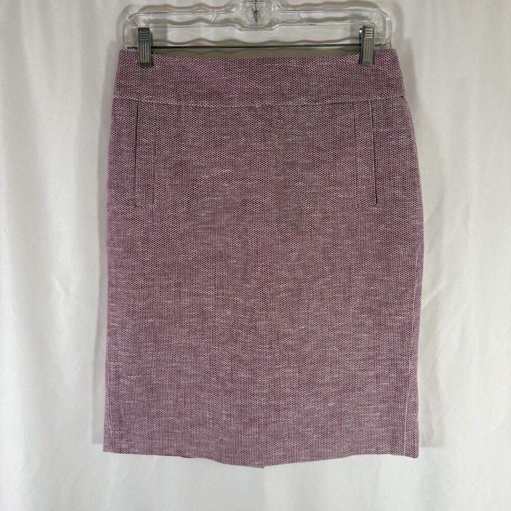 Banana Republic Skirt Women's 4 29" Waist Pink Textured Zip Back Linen Blend